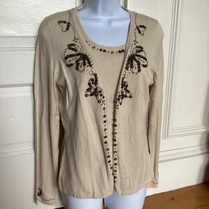 NWT Vintage beaded sweater set. Sleeveless shell with cardigan BCBGMaxAzria MED